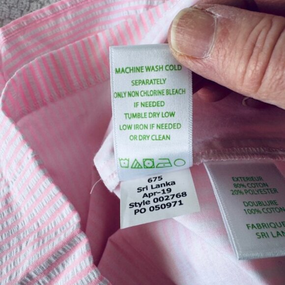 NWT Lilly Pulitzer Faye Skort Capri Coral Pink Seersucker Stripe Ruffle 8 - Picture 7 of 7
